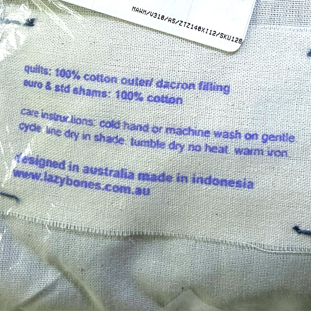 Anthropologie One Rosette Euro Sham Navy Blue Polka Dot 26" x 26" Lazybones NIP - Picture 9 of 12